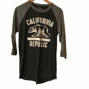 Bowery Supply California Republic 3/4 sleeve T-shirt baseball style men’s size m